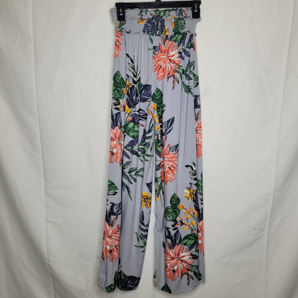 Anthropologie Patrons of Peace Floral Smocked Waist Wide Leg Palazzo Pants - Picture 4 of 7